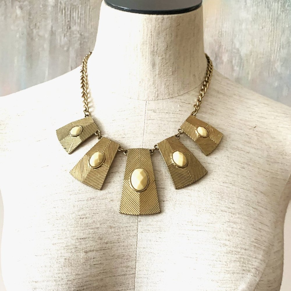 Gold tone statement necklace